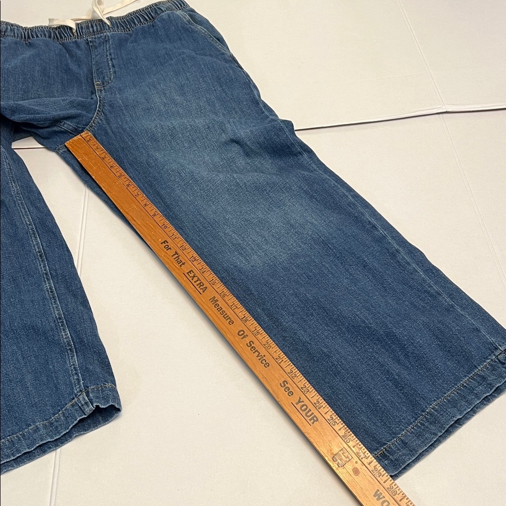 GAP WIDE LEG HIGH RISE PULL ON DENIM JEANS SIZE LARGE - Picture 14 of 16